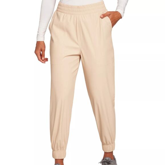 CALIA Women's Barely Khaki Ath-Leather High Rise Jogger Pants Plus Size XXL - Picture 2 of 10